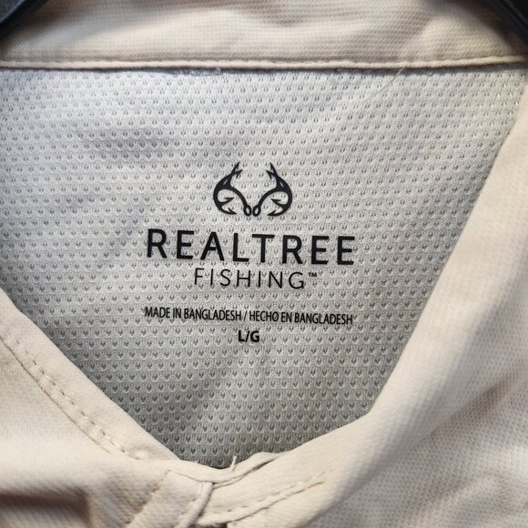 Realtree Long Sleeve Fishing Guide Shirt Light Beige Men's Size L  2199 - Picture 5 of 11